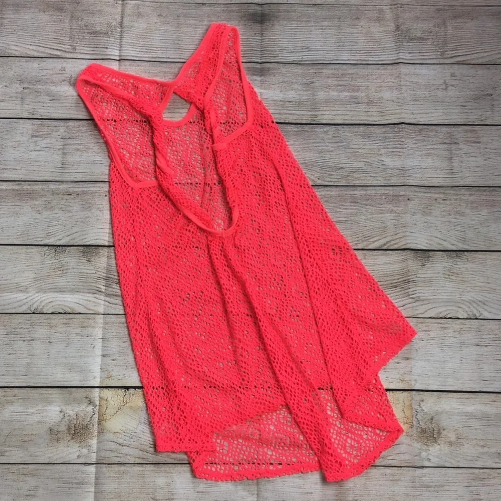 OP Bright Coral Mesh Coverup M